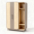 Storage wardrobe with shelves and hanging rod 180 x 90 x 45cm wood finish