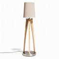 Bamboo floor lamp with fabric shade and modern tripod design 25 x 25 x 150cm