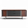 Modern wood and metal TV stand with storage drawers 150 x 45 x 50cm