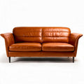 Leather sofa for living room in brown color with dimensions 180 x 90 x 75cm